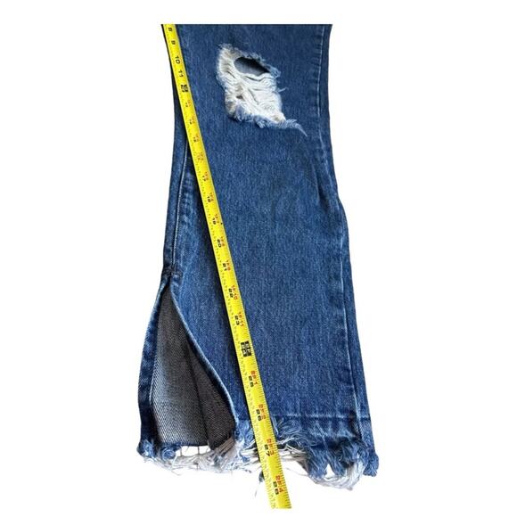 Show Me Your Mumu Brooklyn High Rise Distressed Jeans AnkleSplit Raw Hem Size 29 - Picture 11 of 12